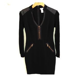 Caché Gold Zipper Dress